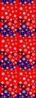 Düz Çiçek Elementleri Tasarımı. Kırmızı renkte çiçekler. Çiçek desenli eskiz, yaz çiçekleri. Renkli Bahar Teması çizim şablonu.