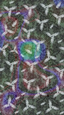 Küçük gri çiçeklerle oldukça eski bir besin torbası deseni. Tekstil, kumaş, kapaklar, duvar kağıtları, baskı, paket, koleksiyon defteri, örgü, dekupaj için çiçek arkaplanı..