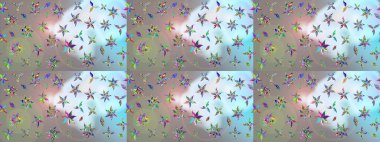 Raster illüstrasyonundaki çiçek desenli çizim. Tarafsız ve gri renkte çiçekler.