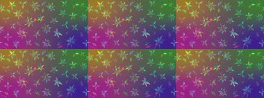 Sabıka fotoğraflarında, bebek kıyafetlerinde, duvar kâğıtlarında, paket kutularında falan kullanılabilir. Raster. Zarif, parlak ve eskiz mor ve yeşil çiçek desenli.