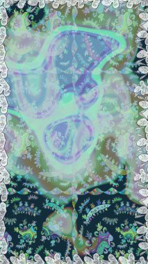 Yaz çiçekleri teması. Mavi ve nötr renkler. El çizimi, soyut ve süslü elementler. Klasik çiçekler. Suluboya resim taklit Raster illüstrasyonu.