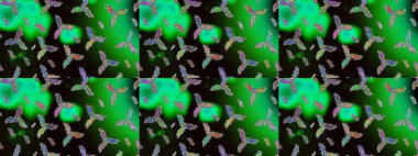 Kar taneleri arka planda. Kar taneleri deseni. Renkli arka planda izole edilmiş kar tanelerinin düz tasarımı. Raster illüstrasyonu. Kar tanesi süslemeli desen.