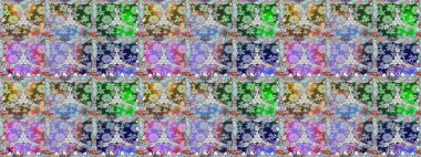 Raster Henna tarzı. Kusursuz süs izi. Etnik Mandala havlusu. Tebrik kartı geçmişi, boyama kitabı, arkaplan ve tekstil için kullanılabilir. Sınır Hindistan çiçek desenli paisley patentli.