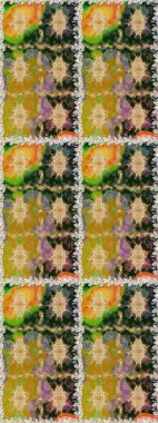 Şık bir grafik desen. Duvar kâğıdı barok, İspanyol kumaşı. Kusursuz raster arka plan. Çiçek deseni. Kahverengi ve bej renklerdeki altın elementler.