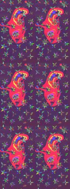 Mor çizim deseni suluboya şeklinde pembe çiçekler, tasarım unsurları. Düğün davetiyeleri için çiçek deseni, tebrik kartları, hatıra defteri, baskı, hediye paketi, imalat. Düzenlenebilir.