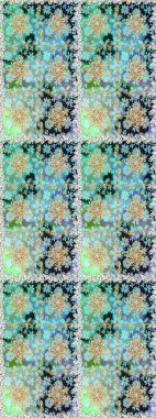 Süslü raster dekorasyonu. Barok tarzında duvar kağıdı tasarımı için kusursuz damaske deseni arkaplanı. Altın elementlerle nötr ve mavi renklerde altın desen.