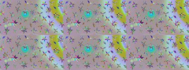 Organik elementler. Raster deseni. Botanik çizim kalıbı. Suluboya etkisi.