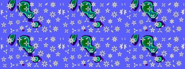 Çiçek tasarımı için inanılmaz bir kolaj cenneti tarzı. Çiçekli zambakların eskiz geçmişi. Parlak çiçekli kolaj çiçekleri mavi ve nötr.