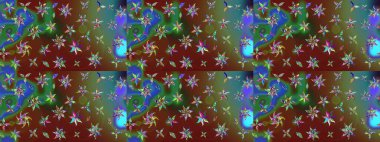 Şirin çiçekler. Çizgi çizimi kalıbı. Raster Moda kumaş deseni.