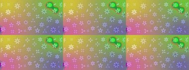 Raster illüstrasyonu. Küçük çiçekli şirin bir desen. Çiçek ve yapraklı çiçek deseni.