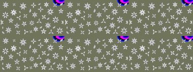 Renkli Bahar Teması eskiz kalıbı. Raster illüstrasyonundaki çiçek desenli çizim. Düz Çiçek Elementleri Tasarımı. Süslü kumaş deseni.