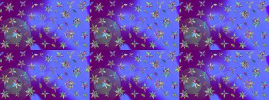 Şirin çiçekler. Raster Moda kumaş deseni. Çizgi çizimi deseni.