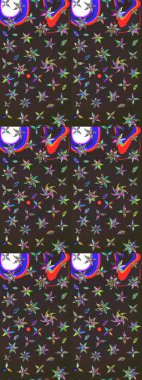 Raster suluboya çiçek deseni, narin çiçekler, kahverengi ve gri çiçekler, tebrik kartı şablonu. Raster Güzel kumaş deseni.