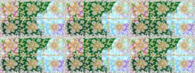 Tarafsız ve altın elementli yeşil renklerde altın desen. Lüks, kraliyet ve Viktorya dönemi konsepti. Raster klasik barok çiçeksiz altın desenli. Süsleme.