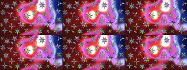 Moda baskısı, albüm, ambalaj kağıdı ve duvar kağıdı için zarif dekoratif süslemeler. Raster illüstrasyonu. Kırmızı ve kahverengi renkte sevimli çiçekler. Küçük çiçekli basit bir çiçek çizimi..