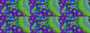 Bahar çiçekleriyle güzel bir çiçek deseni çizmişsin. Güzel kumaş deseni. Raster illüstrasyonu.