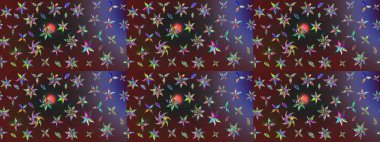 Küçük çiçekli yay deseni çiz. Raster illüstrasyonu. Suluboya stilinde renkler üzerine.