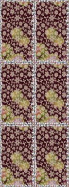 Kahverengi renkli çiçeklerle kusursuz çiçek deseni. Suluboya tarzında kahverengi renkte çiçekler.