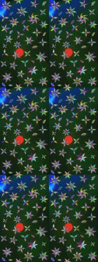 Mavi ve gri renkte çiçekler. Çiçekli karalama şeklinde Raster çiçek deseni. Nazik, narin çiçek arkaplanı.