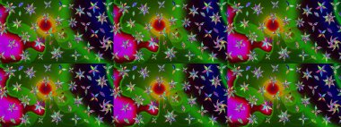 Küçük çiçekteki sevimli çiçek deseni. Yeşil ve siyah renkte çiçekler.