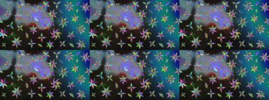 Bahar çiçekleriyle güzel bir çiçek deseni çizmişsin. Güzel kumaş deseni. Raster illüstrasyonu.