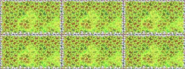 Kelebek gölgeleri ve siluetler. Kumaş, kağıt ve ambalaj için uygun. Bahar ve yaz tropikal kelebek desenleri yeşil, sarı ve nötr renklerde. Raster illüstrasyonu.