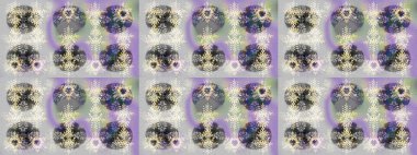 Noel süsleri ve Noel süsleri. Raster Noel soyut renkli arkaplan ve düşen kar tanesi.