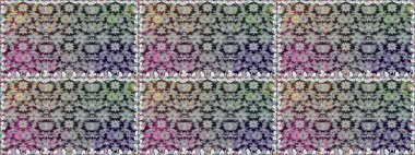 Kusursuz etnik tasarım. Yatak çarşafları, ceket, paket tasarımı, kumaş ve moda kavramları için tekstil baskısı. Çiçekleri, deniz kabukları, mandalaları ve suluboya efektleri olan deniz altyapısı.