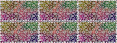 Çiçeklerle suluboya desenli çiçek deseni. Gri renkli Asya tekstili. Raster illüstrasyonu.