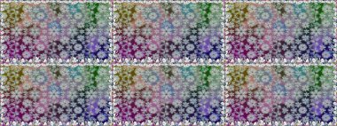 Raster illüstrasyonu. Klasik çiçek tasarımı elementleri. Gri kıvırcık çiçekler gri renkte şekillenir.