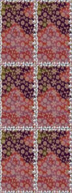 Raster Çiçek İllüstrasyonu 'nun şirin tekstili. Kahverengi renklerde etnik çiçeklerle kusursuz bir desen..