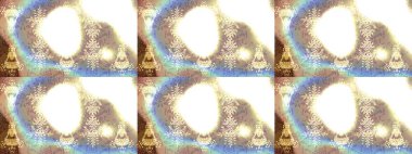 Renkli arka planda izole kar taneleri. Raster illüstrasyonu. Kar taneleri radyal bej, beyaz ve nötr renkler.