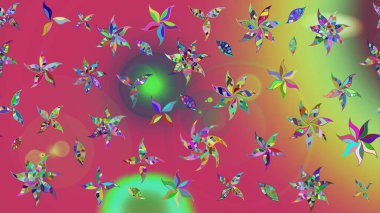 Düz Çiçek Elementleri Tasarımı. Sevimli çiçek raster deseni. Renkli Yaz Temalı eskiz kalıbı. Modaya uygun kumaş deseni.