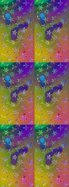 Raster güzel kumaş deseni çiziyor. Renkli Bahar Teması eskiz kalıbı. Düz Çiçek Elementleri Tasarımı. Çiçek deseni.