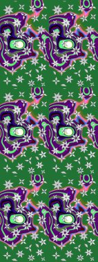 Yeşil ve nötr el çizimi desen. Karalama çiçekleri çizim kalıbı. Raster deseni. Sanat ilham verici ve nötr stil çiçekler ve arkaplan bırakır.