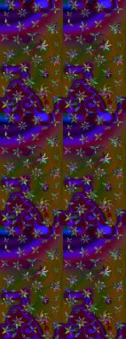 Çiçek ve yapraklı çiçek deseni. Küçük çiçekli şirin bir desen. Raster illüstrasyonu.