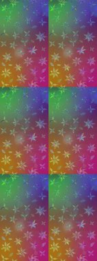 Raster illüstrasyonu. Yumuşak, yaz çiçekleri kahverengi ve mor renklerde. Raster deseni. Küçük çiçekte sevimli çiçek deseni var..