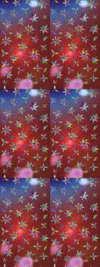 Raster - stok. Kahverengi ve kırmızı çiçekli eskiz deseni, suluboya çiçek deseni, sevimli çiçek, duvar kağıdı, kart veya kumaş için fayanslı.