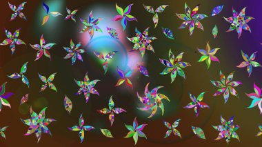 Motley illüstrasyonu. Çiçekli yaz çiçekleri. Moda baskıları için zarif bir şablon. Robot resim. Küçük çiçekte güzel bir desen. Küçük renkli çiçekler..