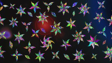 Şirin, zarif çiçekler Raster illüstrasyonu. Tekstil için figür. Yapraklı çizim şekli. Poster ya da kapak için arka plan. Davetiye ve kartpostal tasarımı için dekoratif çiçek unsurları.