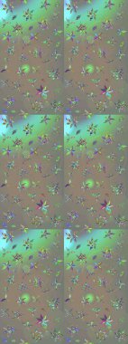 Gri ve bej renkli çiçekler. Çiçek desenli eskiz. Düz Çiçek Elementleri Tasarım Raster illüstrasyonu. Renkli Bahar Teması çizim şablonu.