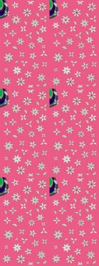 Raster illüstrasyonundaki çiçek desenli çizim. Düz Çiçek Elementleri Tasarımı. Pembe ve nötr renklerde çiçekler. Renkli Bahar Teması çizim şablonu.