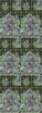 Küçük çiçekteki sevimli çiçek deseni. Raster illüstrasyonu. Raster deseni. Gri ve yeşil renkte yaz çiçekleri.