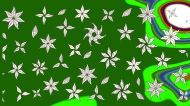 Raster illüstrasyonu. Yeşil ve nötr renklerde. Çiçekli güzel suluboya desen.