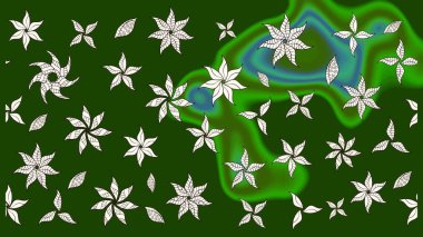 Düz Çiçek Elementleri Tasarımı. Zentangle soyut çiçekleri. Raster illüstrasyonu. Güzel kumaş deseni. Karalama çiçeği. Renkli Bahar Teması çizim şablonu.