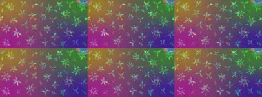 Raster. Zarif, parlak ve eskiz mor ve yeşil çiçek desenli tasarım. Sabıka baskıları, bebek kıyafetleri, duvar kâğıtları, paket kutuları vb..