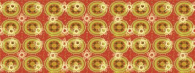 Kar tanelerinin soyut arkaplanı olan şirin bir Noel arkaplanı. Renkler. Raster illüstrasyonu. Turuncu, sarı ve kahverengi kar taneleri. Noel ve Yeni Yıl moda baskıları için tatil tasarımı.