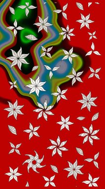 Raster Yumuşak kumaş deseni. Çiçek kırmızısı eskiz deseni. Klasik taslak çizimi. Raster çiçek izi..