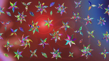 Raster suluboya çiçek deseni, narin çiçekler, kahverengi çiçekler, tebrik kartı şablonu. Güzel kumaş deseni.