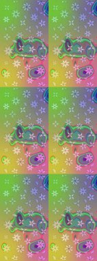 Raster illüstrasyonundaki çiçek desenli çizim. Yeşil renklerde. Güzel kumaş deseni. Raster illüstrasyonu.